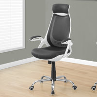 Baggett Office Chair, Adjustable Height, Swivel, Ergonomic, Armrests, Computer Desk, Work, Metal by Symple Stuff