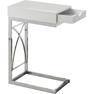 Accent Table, C-shaped, End, Side, Snack, Storage Drawer, Living Room, Bedroom, Metal by Wrought Studio