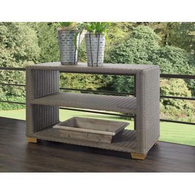Arialle WIcker Console Table by Rosecliff Heights