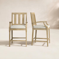 Samya 46.8" H x 25.4" W Patio Bar Stool with Cushion by Joss & Main