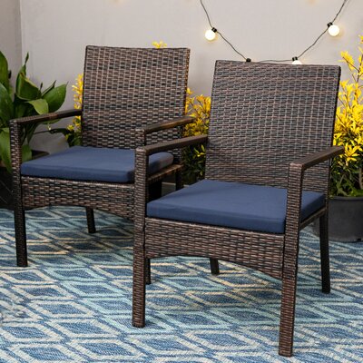Alyah Patio Dining Armchair with Cushion by Lark Manor