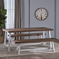 Osbourne Farmhouse 3 Piece Acacia Solid Wood Dining Set by Gracie Oaks