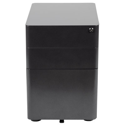 Modern 3-Drawer Mobile Locking Filing Cabinet with Anti-Tilt Mechanism and Hanging Drawer by Latitude Run