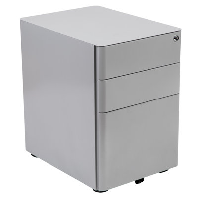 Modern 3-Drawer Mobile Locking Filing Cabinet with Anti-Tilt Mechanism and Hanging Drawer by Latitude Run