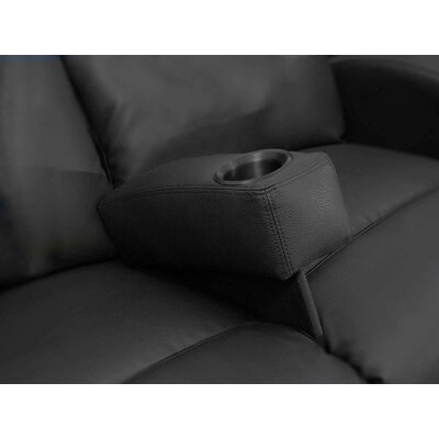 7" Wide Genuine Leather Home Theater Removable Armrest with Cup Holder by Winston Porter