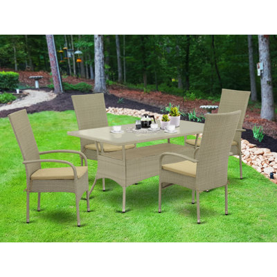 Manderson 5 Piece Dining Set with Cushions