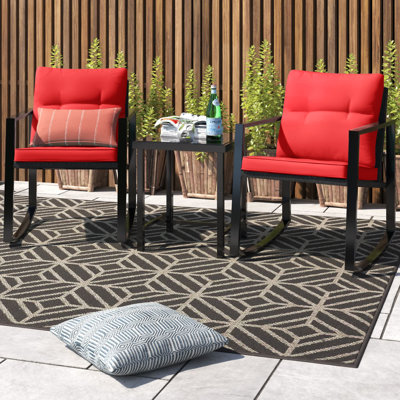 Hartranft 3 Piece Rattan Seating Group with Cushions