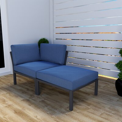 Aimes 29.5" Wide Outdoor Loveseat with Cushion by Latitude Run