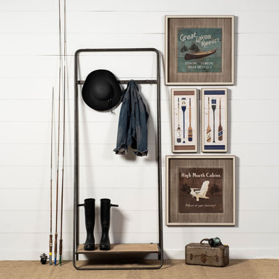 Mango Solid Wood Hall Tree with Shoe Storage by 17 Stories