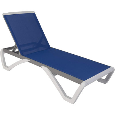 Yaiza 77" Patio Chaise Lounge Chair - Full Flat Aluminum & Resin Legs, Outdoor Reclining Adjustable
