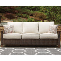 Estill Patio Sofa with Cushions by Highland Dunes