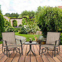 Amika 3 Piece Garden Rocking Chair Set Outdoor Glider Lounger Chair Set with Table by Brayden Studio
