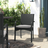 Patio Dining Chair with Cushion by Red Barrel Studio