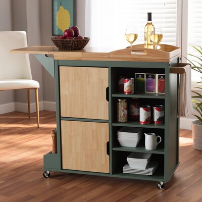 Doyon Kitchen Island with Solid + Manufactured Wood Top by Gracie Oaks