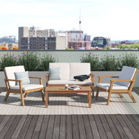 Isaacson 4 Piece Sofa Seating Group with Cushions