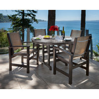 POLYWOOD Coastal 5-Piece Round Farmhouse Dining Set by POLYWOOD