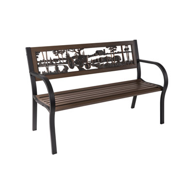 Naoise Tube Steel Park Bench by Gracie Oaks