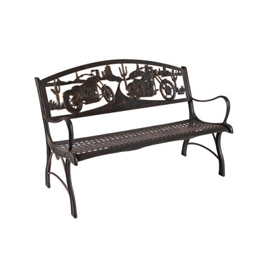 Motorcycle Cast Iron Park Bench by 17 Stories