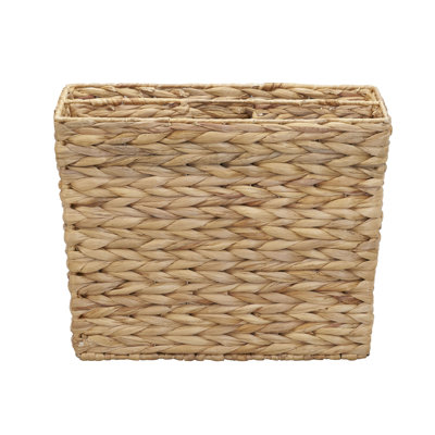 Wayman Wicker Magazine Rack, Handwoven Seagrass, Strong Metal Wire Frame, Built-In Handle and Divider, Lightweight, Contemporary, Great for Puzzle Boo by Bay Isle Home