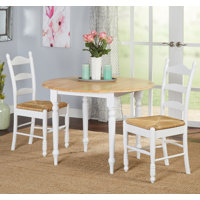 Tseri 3 Piece Drop Leaf Solid Wood Dining Set by Charlton Home