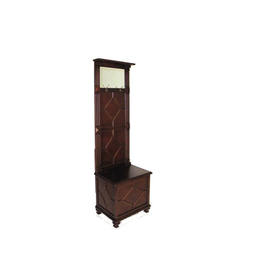 Koball Pine Solid Wood Hall Tree with Shoe Storage by Canora Grey