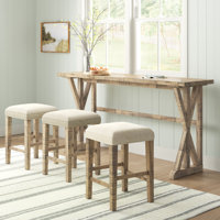Potrero 3 - Person Counter Height Pine Solid Wood Dining Set by Beachcrest Home