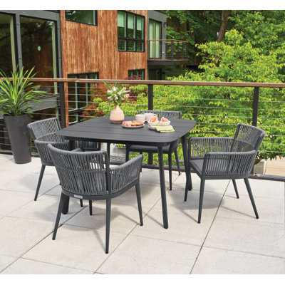 Nette 5-Piece 45" Dining Table & Armchair Set by Oxford Garden