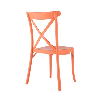 Guthbrand Cross Back Stacking Side Chair by Gracie Oaks
