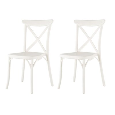 Guthbrand Cross Back Stacking Side Chair by Gracie Oaks