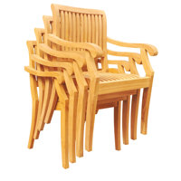 Masten Stacking Teak Patio Dining Chair by Rosecliff Heights