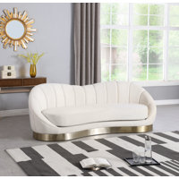 Saldana 90" Velvet Curved Sofa by Willa Arlo Interiors