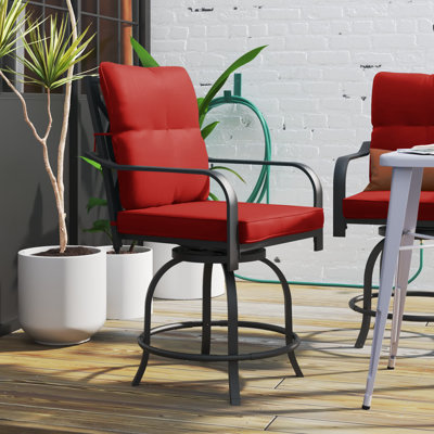 Housel Isabella High Swivel Bar Stools/Chair Set for Home Patio Back Yard, Cafes, Bistro