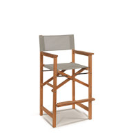 Crider Director Teak Outdoor Bar Height Dining Armchair by Rosecliff Heights