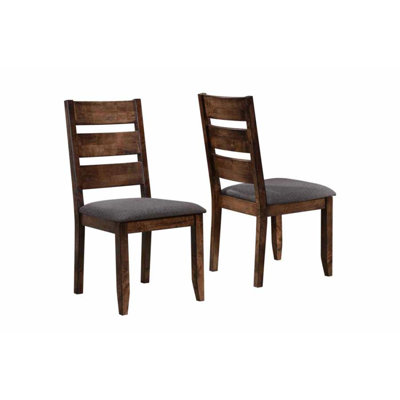 Earley Upholstered Ladder Back Side Chair in Brown by Laurel Foundry Modern Farmhouse