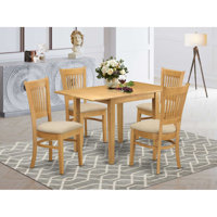 Catha Drop Leaf Rubberwood Solid Wood Dining Set by Winston Porter