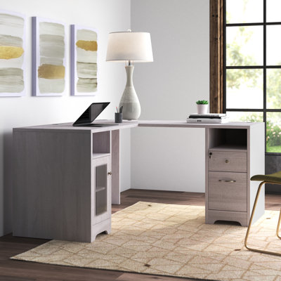 Travis L-Shape Executive Desk with Built in Outlets by Sand & Stable
