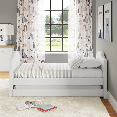 Sleep Upholstered Daybed with Pull Out Trundle, Twin, Amiah by Lark Manor