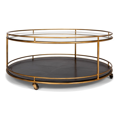 Wheel Coffee Table with Storage by Everly Quinn