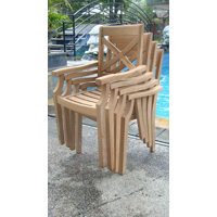 Doughton Stacking Teak Patio Dining Chair by Rosecliff Heights
