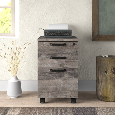 Larzelere 3 Drawer Mobile Filing Cabinet by Union Rustic