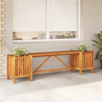 Otterson vidaXL Patio Bench with Planter, Weather Resistant Solid Acacia Wood by Highland Dunes