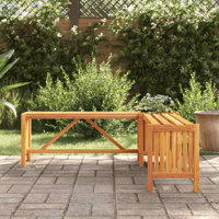 Otterson vidaXL Patio Bench with Planter, Weather Resistant Solid Acacia Wood by Highland Dunes