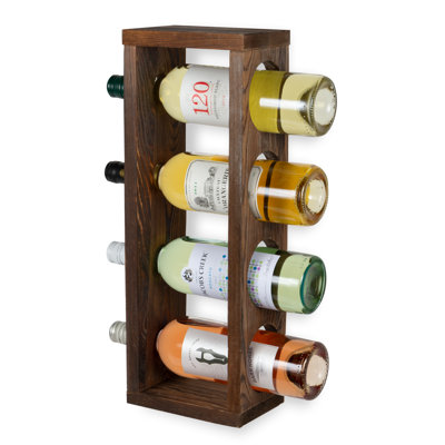 Stowers 4 Bottle Solid Wood Wall Mounted Wine Bottle Rack in Walnut by Union Rustic