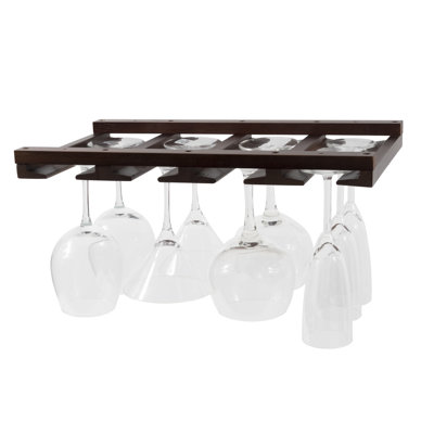 Adreon Solid Wood Hanging Wine Glass Rack in Chestnut by Latitude Run