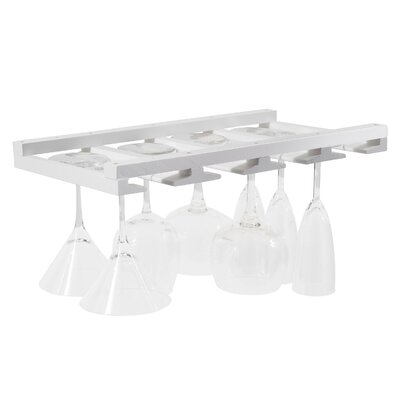 Adreona Solid Wood Hanging Wine Glass Rack in White by Latitude Run