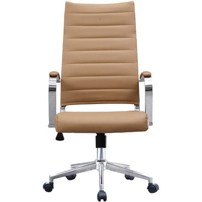 Kensie Conference Chair High Back Ribbed PU Leather Office Conference Chairs by Orren Ellis