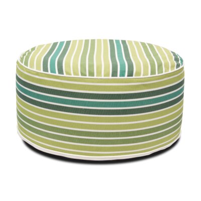 Rickman 20" Outdoor Inflatable Round Striped Pouf Ottoman
