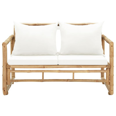 Ridlon 45.3" Wide Bamboo Rectangle Patio Sofa with Cushions by Bay Isle Home
