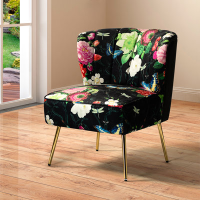 Adelynn Felicia Velvet Barrel Chair with Tufted Back by Kelly Clarkson Home
