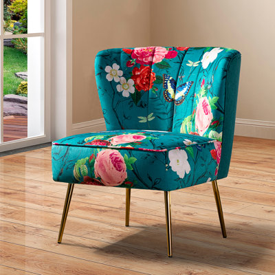 Adelynn Felicia Velvet Barrel Chair with Tufted Back by Kelly Clarkson Home